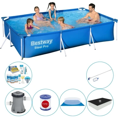 Afbeelding van Bestway Steel Pro Rechthoekig Zwembad 300 x 201 66 cm Blauw Met Toebehoren