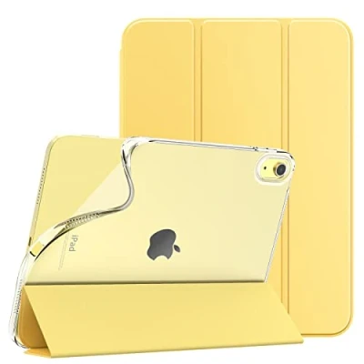 Afbeelding van TiMOVO Hoes compatibel met iPad 10e generatie 10,9 inch 2022, drievoudig gevouwen PU lederen beschermhoes zachte TPU achterkant, automatische slaap/wakker case voor 10, lichtgeel