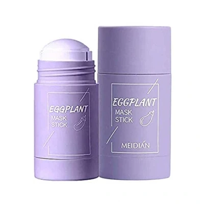 Afbeelding van 2 stuks groene thee purifying Clay stick masker oliecontrole gezichtsmasker, diep reinigend anti acne fijn solide tea, aubergines mee eterverwijderaar gezichtsmasker poriën krimpen (1 x lila)