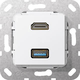 Afbeelding van Gira aansluit hdmi usb b wit glanzend communicatie 567803