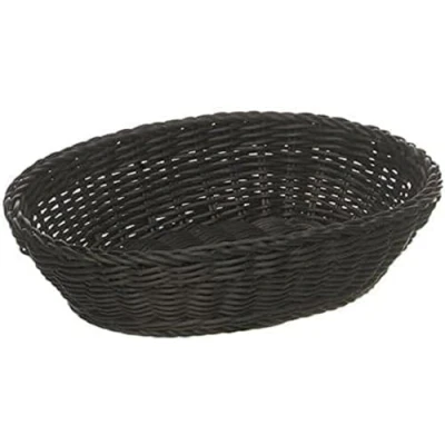 Afbeelding van APS mand, ovaal &quot;PROFI LINE&quot; rieten mand gemaakt van polypropyleen afmetingen: 32 x 23 cm/hoogte: 7 cm/kleur: zwart