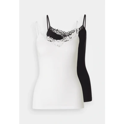 Afbeelding van ONLY singlet met kant ONLKIRA (set van 2) zwart/wit