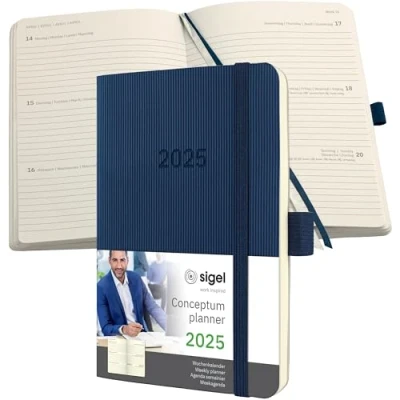 Afbeelding van Weekagenda Conceptum A6 2025 (NL/FR/EN/DU) midnight Blue Softcover