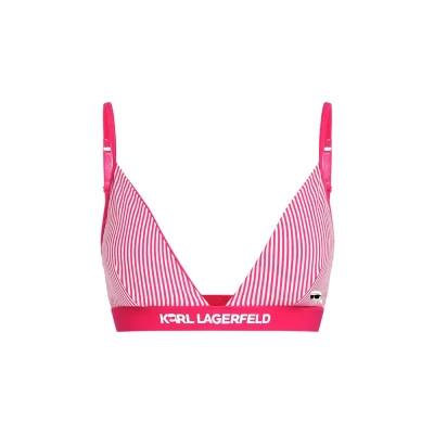 Afbeelding van KARL Lagerfeld Triangel BH, Dames, Maat: Large, Raspberry white stripe