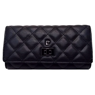Afbeelding van Pierre Cardin portemonnee voor dames, meisjes, mooi, groot, ruim, kunstleer, cadeau, met muntvak, Zwart, L, Klassiek