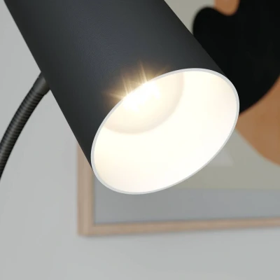 Afbeelding van Lindby Vloerlamp Karoli met flexibele arm in zwart