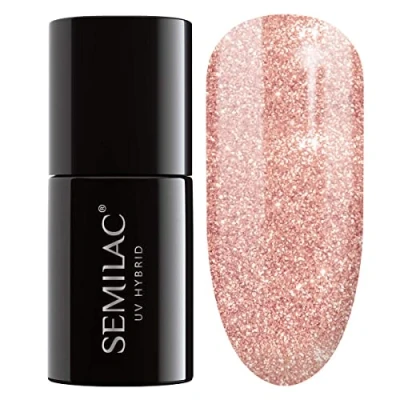 Afbeelding van Semilac Hybride UV Nagellak Rose Tint 094 Pink Gold 7 ml Langdurige en Efficiënte Lak Perfect voor thuis Professionele Manicure Pedicure