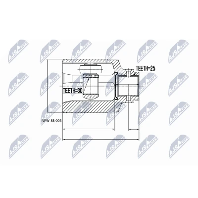 Afbeelding van Homokineet reparatie set, aandrijfas NTY NPW SB 005