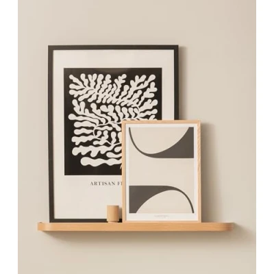 Afbeelding van Kazai.® Neva Wandrek, zwevende planken van natuurlijk houtfineer, rek voor decoratie en opslag in badkamer, keuken, woonkamer, slaapkamer meer, eiken