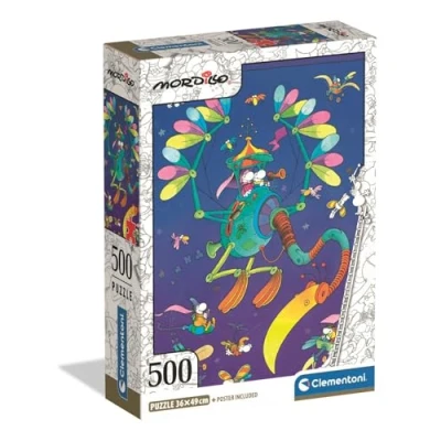 Afbeelding van Clementoni Puzzel met 500 stukjes voor volwassenen en jongeren, speciale serie, thema Comics Mordillo, The Journey, compacte doos poster, cadeau idee dames heren, Made in Italy, 49 x 36