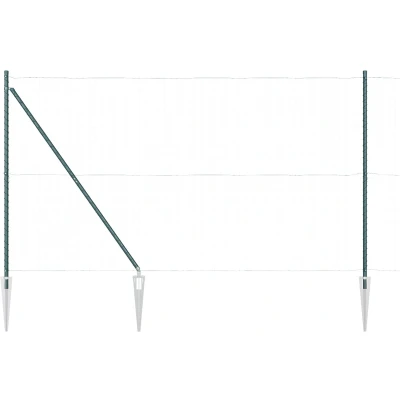 Afbeelding van vidaXL Hekpalen met Spijker 52 stuks Ø32 mm 170 cm Gegalvaniseerd Staal