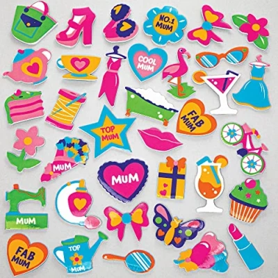 Afbeelding van Baker Ross Moederdag Foam Stickers 200 stuks, voor kinderen om te knutselen, creëren en versieren(FC388)