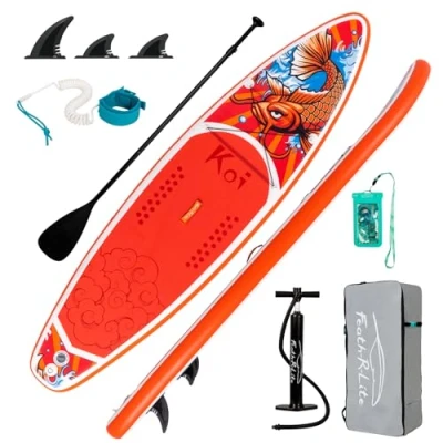 Afbeelding van FunWater Opblaasbare Stand Up Paddle Board Paddleboard Met Accessoires Rugzak, Handpomp, Leash, 3 Afneembare Vinnen, Verstelbare Drijvende