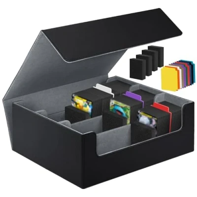 Afbeelding van TOSUTO Kaartendeck Box Voor Mtg,Verzamelkaartenopbergdoos 1800+, Magnetische Kaarten,Premium Commander Kaarten, Deck Met 10 Compatibele Kaartverdelers