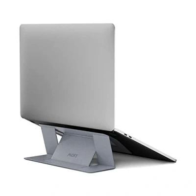 Afbeelding van MOFT Onzichtbare smalle laptopstandaard voor bureau, draagbare en opvouwbare met instelbare perfecte kijkhoeken, compatibel laptops tot 16&quot; (Zilver)