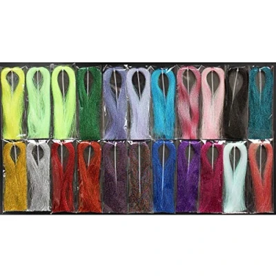 Afbeelding van Tigofly 22 packs Kleuren Crystal Flash Holografische Klatergoud Krystal Flashabou Sparkle Droge Streamer Buis Vliegvissen Binden String Materialen