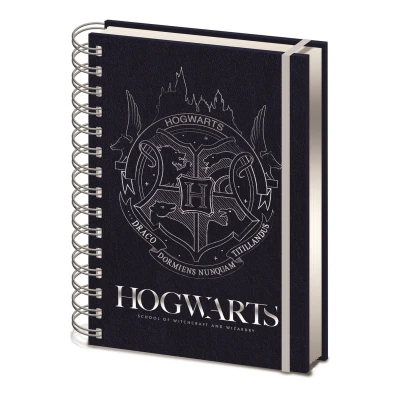 Afbeelding van Harry Potter Zweinstein patch in kobaltstaal A5 Premium notitieboek