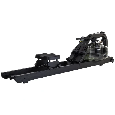 Afbeelding van Fluid Rower Apollo Plus Black Roeimachine met 4 weerstanden Roeiapparaat voor thuis Verstelbaar Water weerstand Inclusief hartslagfunctie