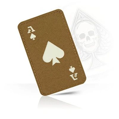 Afbeelding van M Tac Ace of Spades Patch Death Card Tactische moraalpatch voor militaire uitrusting legerpatches kleding, jassen, rugzakken, hoeden gevechtshaak en luspatches (Coyote/GITD)