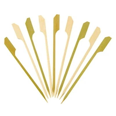 Afbeelding van [100 stuks] 11,9 cm Bamboe Houten Paddle Pickers Satéprikkers voor Cocktails, Snacks, Fruit en Sandwiches