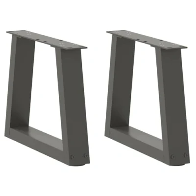 Afbeelding van vidaXL Eettafelpoten 2 st V vormig 30x(30 31,3) cm staal antraciet