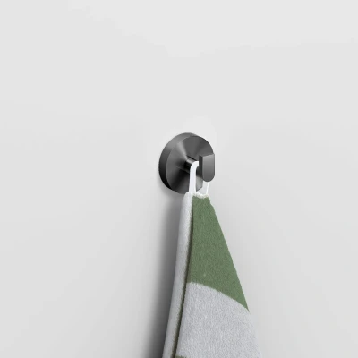 Afbeelding van Handdoekhaak Clou Flat Set 2st Gunmetal Geborsteld PVD