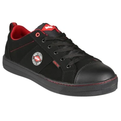 Afbeelding van Lee Cooper LCSHOE054 Workwear SB/SRA retro basketballaarzen, unisex veiligheidslaarzen met modern design, veiligheidsschoen, zwart, 44 EU