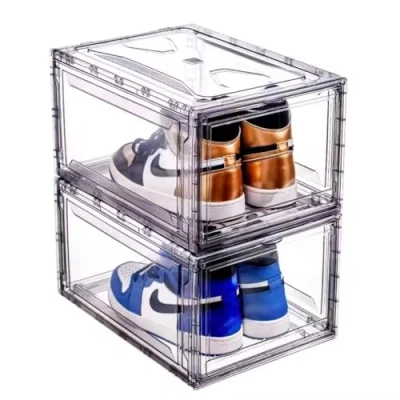 Afbeelding van POSH Schoenenbox, kunststof, stapelbare, magnetische schoenopbergdoos voor sneakers, transparant (4)