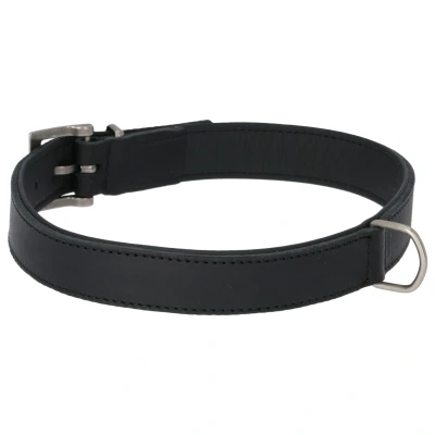 Afbeelding van Adori Halsband Vetleder Gevoerd Zwart&amp;Zwart Hondenhalsband 65x2.5 cm