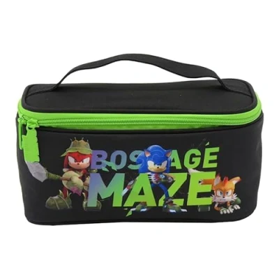 Afbeelding van Sonic Toilettas, Carryall, Dubbele ritssluiting, Groene kleur, Officieel product (CyP merken)