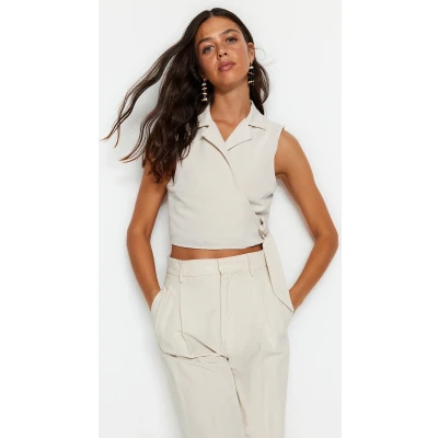 Afbeelding van Trendyol TWOSS23BZ00550 Volwassenen Vrouwen Blouse Beige 34