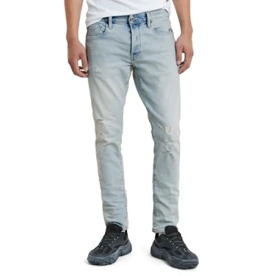Afbeelding van G Star Raw 3301 Slim Jeans heren,blauw (Sun Faded Ripped Isar Blue 51001 d503 g360),34W / 32L