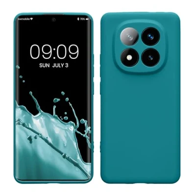 Afbeelding van kwmobile telefoonhoesje geschikt voor Xiaomi Redmi Note 14 Pro+ 5G / Pro Plus Hoesje smartphone Precisie camera uitsnede In mat petrol