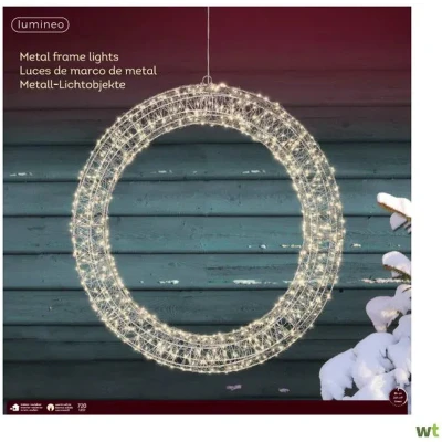 Afbeelding van Frame light micro LED buiten L7 W58 H58 cm zilver/warm wit I Lumineo