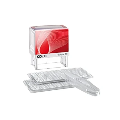 Afbeelding van Colop 1093602200 tekststempel Printer 30/2 set 47 x 18 mm kussen, 5 regels, zwart