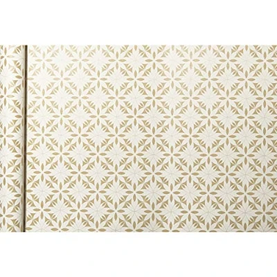 Afbeelding van Clairefontaine 223830C rol cadeaupapier Tiny Rolls Kraft met bloemenmotieven (5 m x 0,35 m, innovatieve breedte, eenvoudig te transporteren, 70 g, blauwe engel) 1 rol, goud/wit