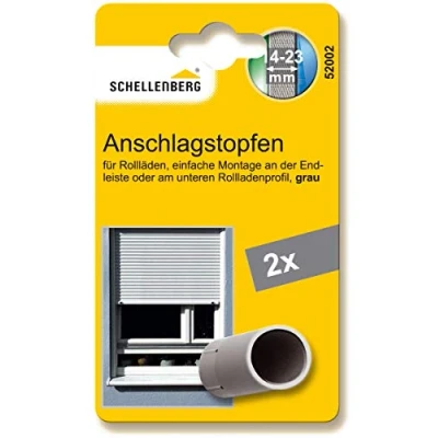 Afbeelding van Schellenberg 52002 rolluikstopper aanslagstop voor rolluiken, 2 stuks dubbelpak, grijs, incl. schroeven