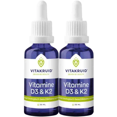 Afbeelding van Gratis Verzending: 2x Vitakruid Vitamine D3&amp;K2 30 ml