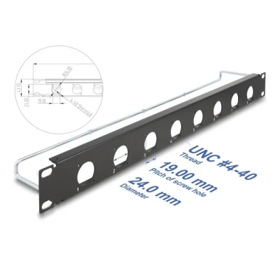 Afbeelding van Delock 19″ D Typ Patchpanel mit Entlastungsschiene 8 Port 1 HE schwa