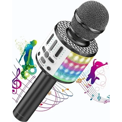 Afbeelding van Kinderen Karaoke Microfoon Machine Speelgoed Voor Meisjes Bluetooth Met Led Verlichting, Verjaardag Cadeau Jongens 3 4 5 6 7 8 9 10 11 12 Jaar Oud