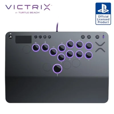 Afbeelding van Turtle Beach Victrix Pro KO Leverless All Button Fight Stick for PlayStation 5, Officially Licensed PS5PS4, Windows 10/11 PC, Customizable eSports Tournament Ready Controller, Gray