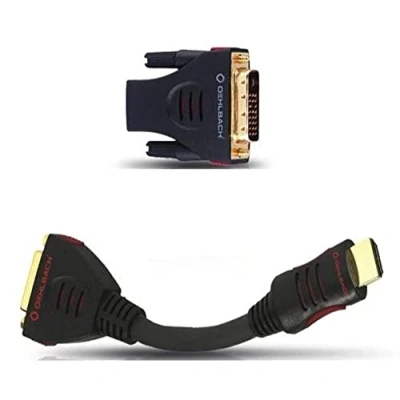 Afbeelding van Oehlbach 9070 DVI / HDMI Adapter [1x stekker 18+1 polig 1x bus] Zwart Vergulde steekcontacten