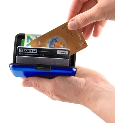 Afbeelding van RFID Anti Skim Aluminium Creditcardhouder Kaarthouder Card Protector Pasjeshouder Blauw