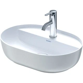 Afbeelding van Duravit luv opzetwastafel ovaal met 1 kraangat zonder overloop 50x35cm wg wit grijs 03805023001