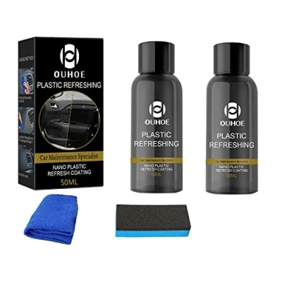 Afbeelding van Kunststof Onderdelen Opknappen Agent Voor Auto, 30ml/50 Ml Auto Restorer Met Spons, Nano Plastic Verfrissende Coating, Back To Black Restorer, Exterieur Zwart