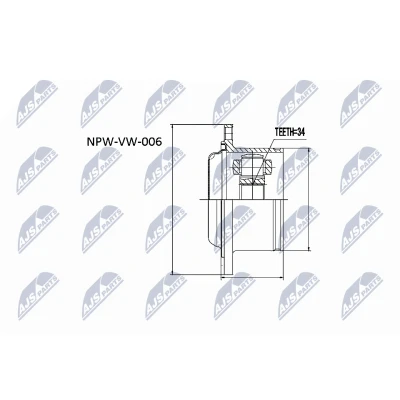 Afbeelding van Homokineet reparatie set, aandrijfas NTY NPW VW 006