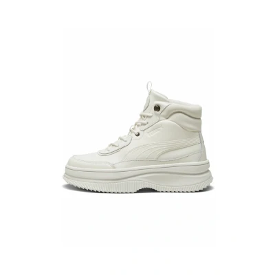Afbeelding van Puma Mayra Sneakers hoog, Dames, Maat: 42, Frosted ivory/frosted ivory Leer/ synthetisch