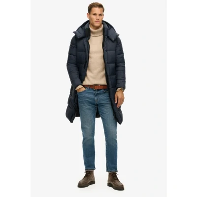Afbeelding van Superdry Ripstop Longline Puffer Winterjas, Heren, Maat: Small, Eclipse navy grid