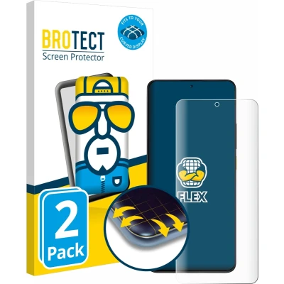Afbeelding van BROTECT Screenprotector voor Xiaomi Poco X6 Pro Folie Beschermfolie transparant volledig dekking (2 Stuks)