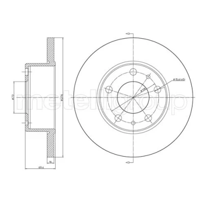 Afbeelding van Remschijf METELLI 23 0572
